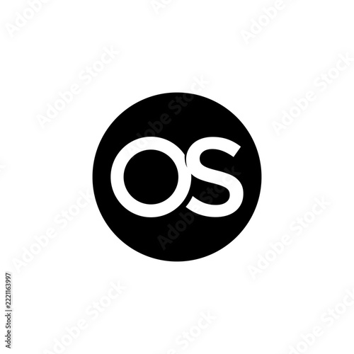 OS letter bold logo isolated on white background.