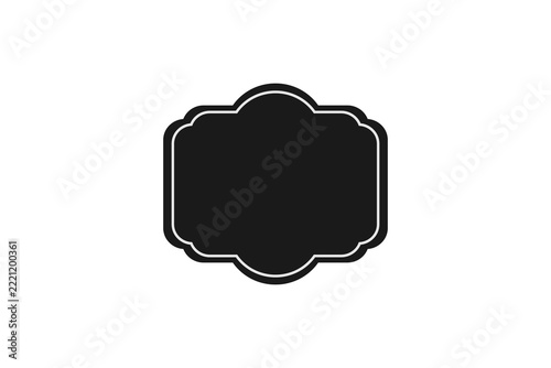 Black Vintage Decorative Label Frame on White Background