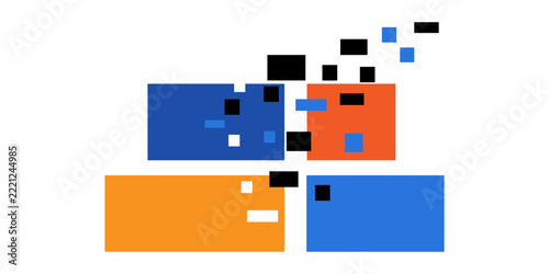 Colours squares pixel technology background, digital innovation, data processing, and modern technological systems, for tech presentations, business banners, website layouts, and digital media des
