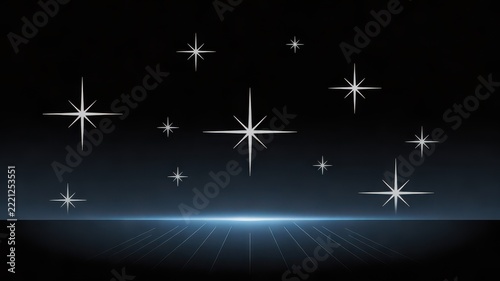 Twinkling stars shining in dark night sky background