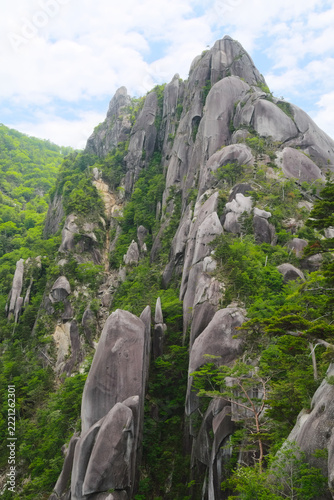 Fotografie 宮城県の大崩山、袖ダキから望むワク塚尾根