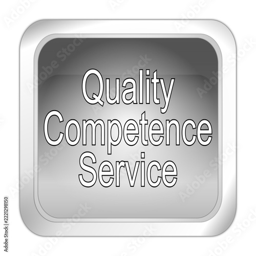 Quality Competence Service Button - 3D illustration