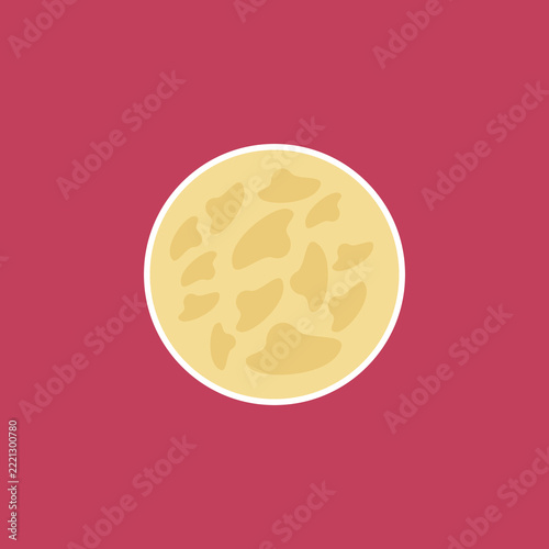 Yellow full moon vector illustration for halloween sticker design