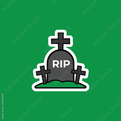 RIP tombstone gravestone vector illustration for halloween sticker design