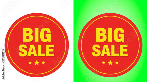 Red Big Sale round promotional sticker graphic