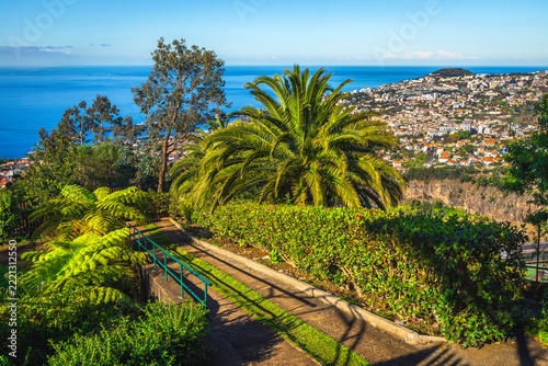 Funchal and the Atlantic Ocean view from the botanical garden