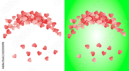 Red heart confetti arch design element