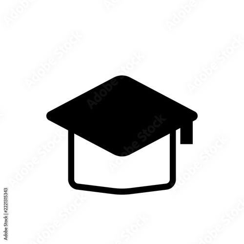 graduation cap icon on white