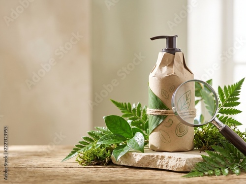 Eco-Friendly Product Packaging with Misleading Greenwashing Claims Concept