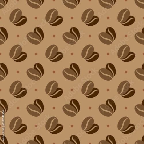 Brown Coffee Beans Seamless Pattern