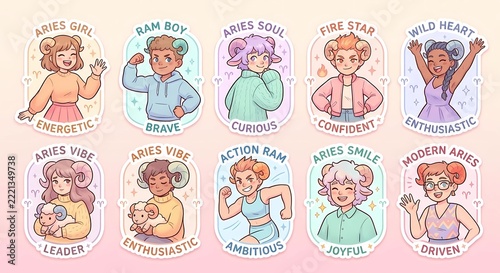 Aries zodiac cartoon character