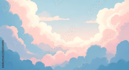 Soft pastel clouds floating in a bright blue sky during a calm sunny day