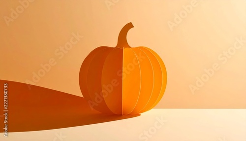 Pumpkin Paper Craft Centerpiece with Minimalist Orange Aesthetic
