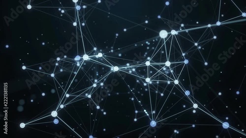 Digital Network Connections with Glowing Nodes and Interconnected Lines