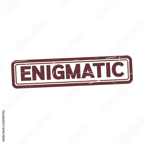 Fotografie Bold red enigmatic rubber stamp design with grunge frame effect on white