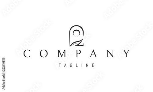A vector logo featuring an arch with a leaf and sun, symbolizing nature, growth, harmony and sustainable living.