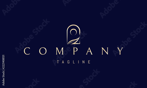 A vector golden logo featuring an arch with a leaf and sun, symbolizing nature, growth, harmony and sustainable living.