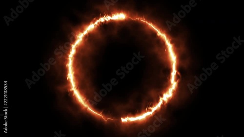 Ring of Fire – Glowing Circle of Flames on a Dark Background