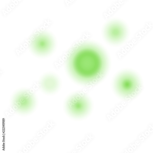 Abstract Glowing Green Light Bokeh