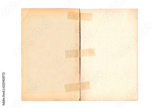 old, blank, taped double page from a vitntage comic book 