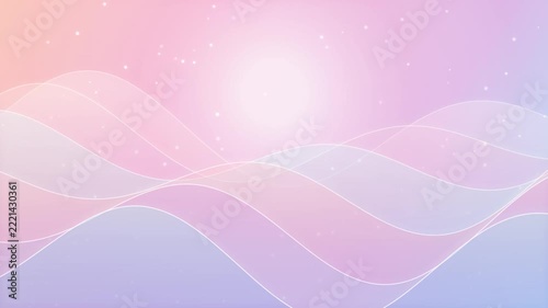 Soft pastel wave background animation with subtle floating particles in elegant pink purple gradient