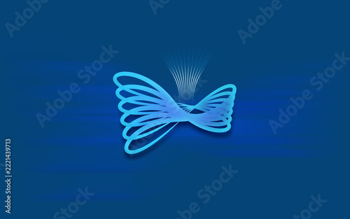 Clean and minimalist corporate gradient background with butterfly on blue background