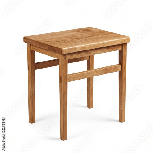 Brown wooden stool, functional furniture piece, minimalist design