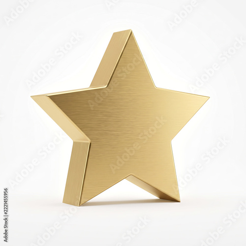 Shiny golden star represents success and top quality rating