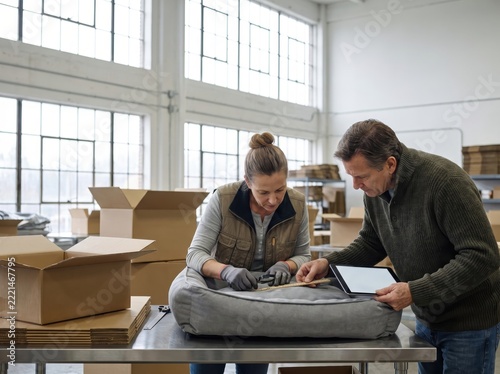 Team managing holiday returns reverse logistics in a warehouse