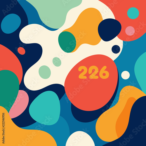 Modern Colorful Organic Blob Shapes Background Vector Design