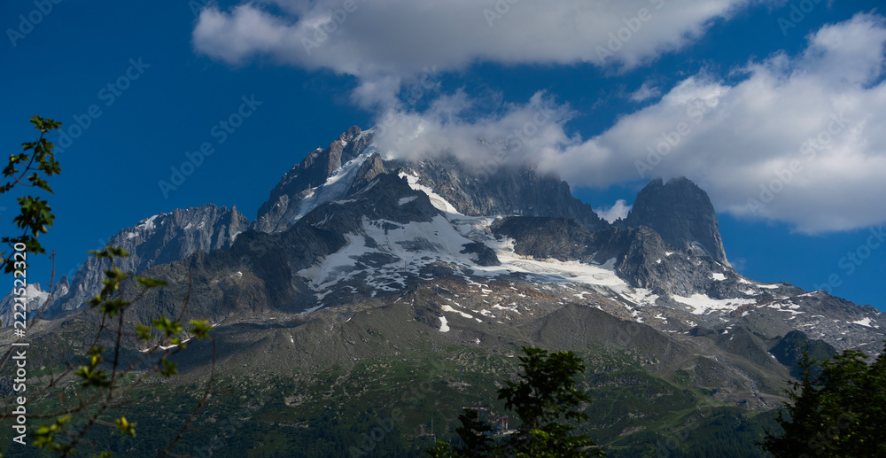 Fototapeta premium Snowy peak of my Montblanc mountain 
