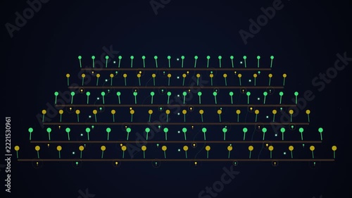 Abstract digital network visualization with glowing interconnected nodes