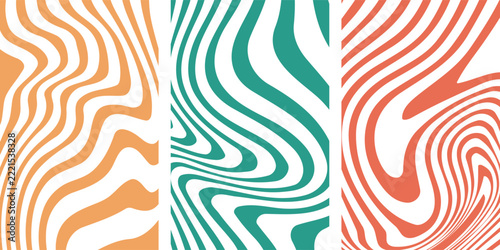 Abstract Colorful Wavy Line Pattern – Modern Organic Geometric Background