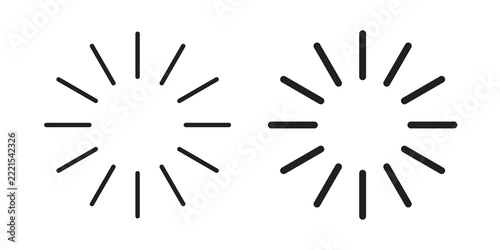 Loading icon flat outline in black