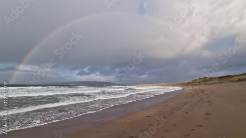 Beautiful rainbow at Portnoo Narin beach in County Donegal - Ireland