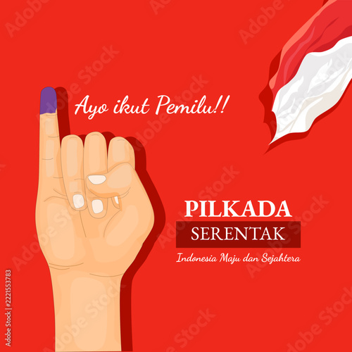 Indonesian Election Voting Hand Illustration