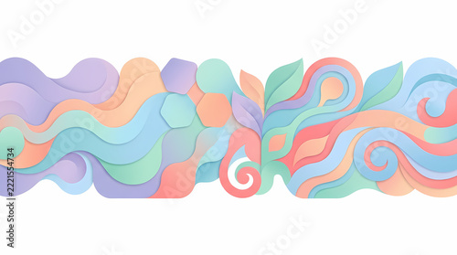 Colorful Abstract Paper Cut Wave Design