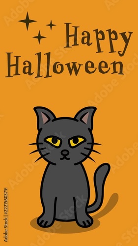 Happy halloween with black cat animation video
