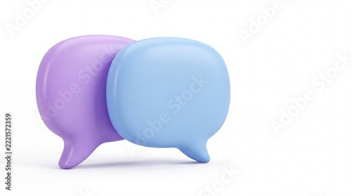 Two colorful speech bubbles for communication and chat