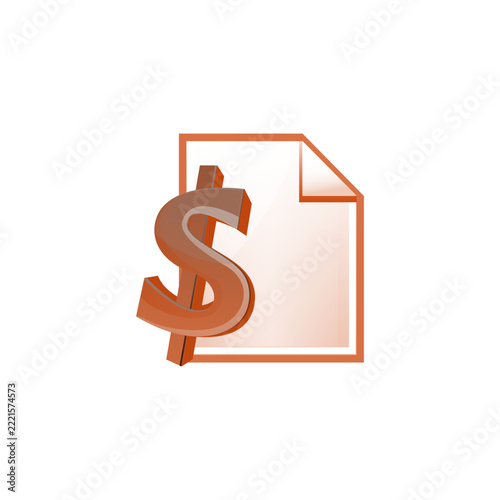 Financial Document Icon with Dollar Sign