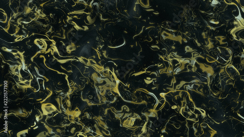 Abstract fluid art with swirling golden patterns on dark background creating mesmerizing visual effect