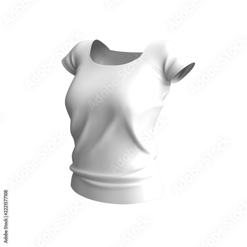 Tシャツ 3DCGレンダリング画像 透過png 無地 白 ラグラン袖のTシャツ