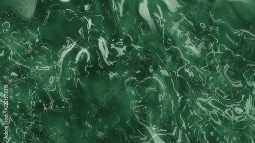 Abstract green and white swirls creating mesmerizing fluid patterns on fabric