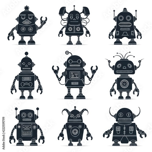 Collection of various robot illustrations.