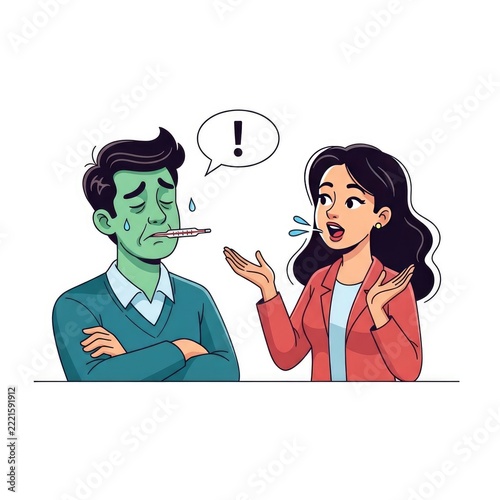 Couple having a shocked conversation.