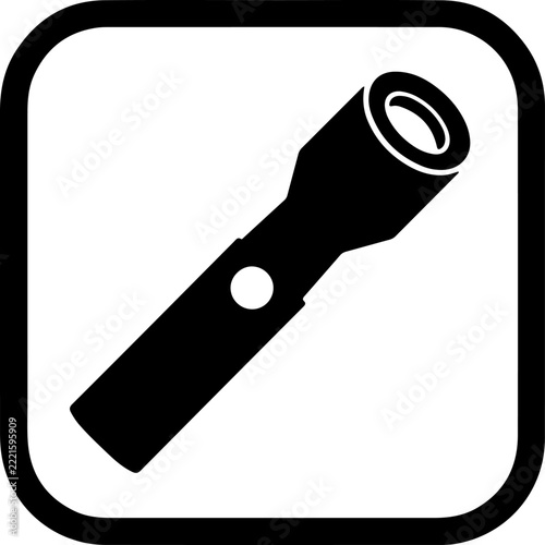 Minimalist flashlight icon for safety, search, emergency and nighttime use