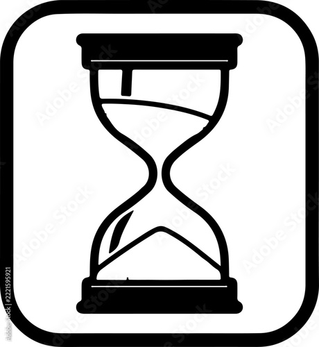 Minimalist hourglass icon for time management, productivity and deadline reminders