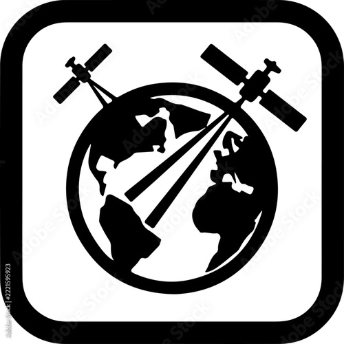Global satellite communication network vector illustration for tech presentations