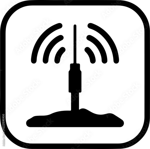 Modern wireless signal tower icon for technology and connectivity illustrations