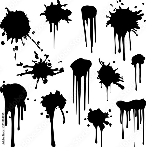 Black paint splatter vector graphic for creative design projects